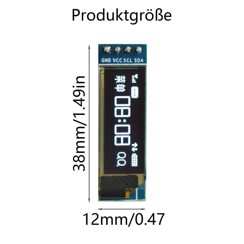 GERUI Pack of 3 0.91 Inch OLED LCD Display Module Screen Tiny Module IIC 128 x 32 LCD Display Device Compatible with Arduino and Other Microcontollers, 3.3 V-5 V, White