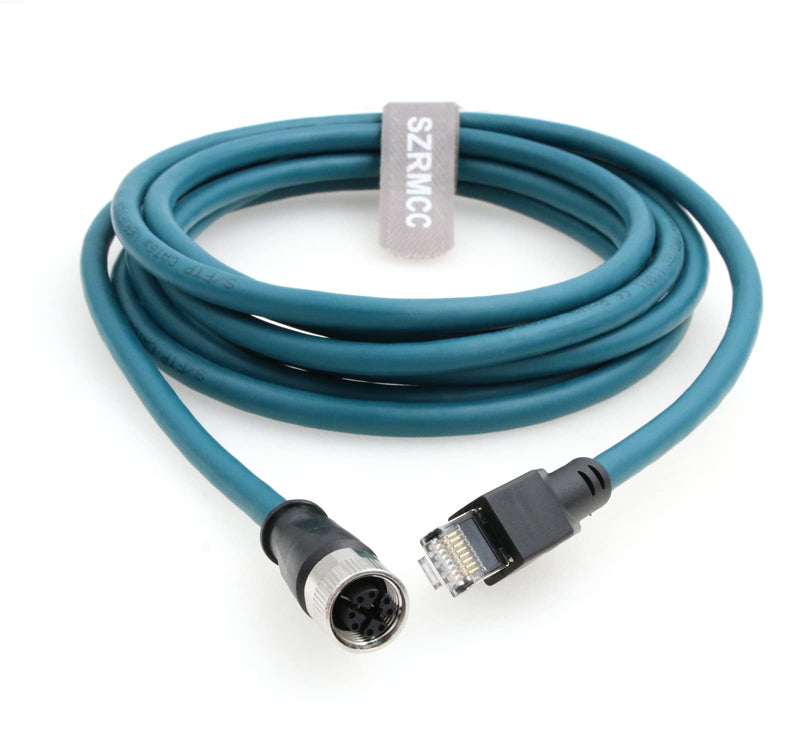 SZRMCC M12 X-Code 8Pin Female Connector to RJ45 Ethernet Cable Cat6A High Flexible Shielded Gigabit Waterproof Network Cable for Industrial Camera Automation Sensor (10m) 10m