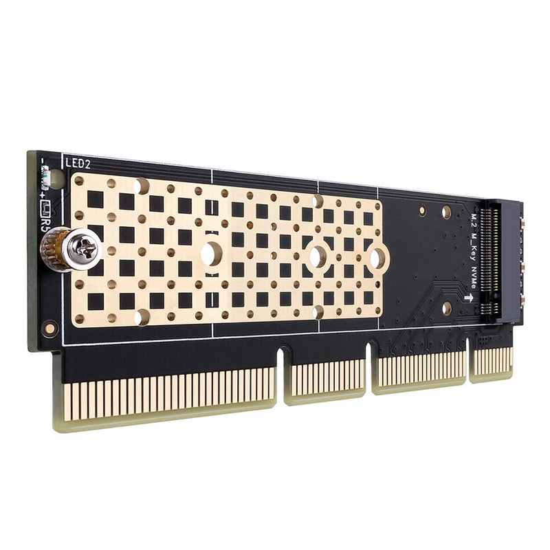 NVME Adapter with Heat Sink fo M.2 NVME (M-Key) SSD to PCIE 3.0 X16 Expansion Card