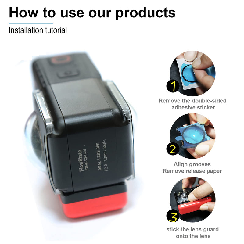 [AUSTRALIA] - Sticky Dual Lens Guards for Insta360 One RS/ONE R Panoramic Lens Accessories, with Silicone Lens Cover 