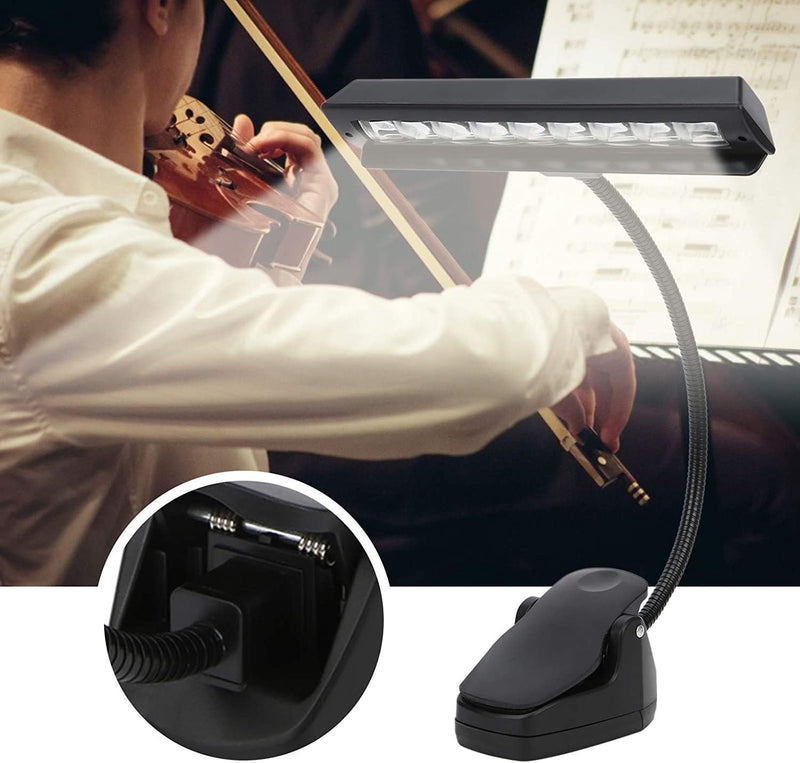 Battery Operated Music Stand Light 9 LED Super Bright Gooseneck Orchestra Piano Light Reading Lamp Clip On Lights for Grand Piano, Orchestra, Podium,Sheet Music,Guitar