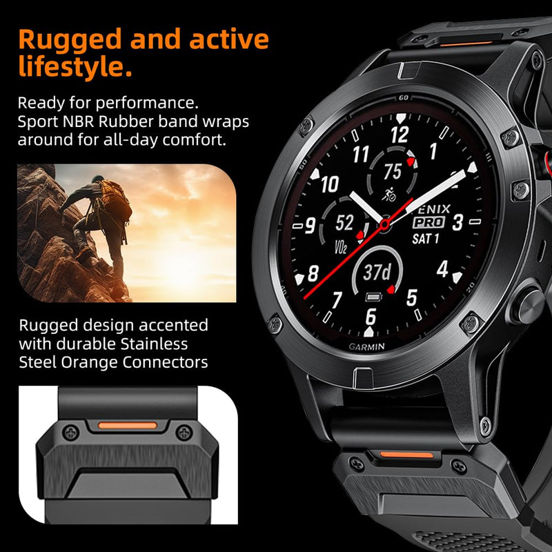 26mm Ultra Bands Designed for Garmin Fenix 8 51mm/Fenix 6X/Fenix 7X/Fenix 5X Plus/Fenix 6X Pro/Fenix 3/Fenix 3 HR/Tactix Delta,Quickfit 26 Watch Nylon Bands