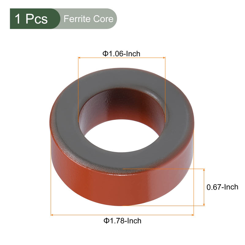 YOKIVE Toroid Core Ferrite Choke Ring Iron Powder Inductor Ferrite Ring Good for Power Transformers (Red Grey 40.5 mm x 23.5 mm x 14.7 mm)