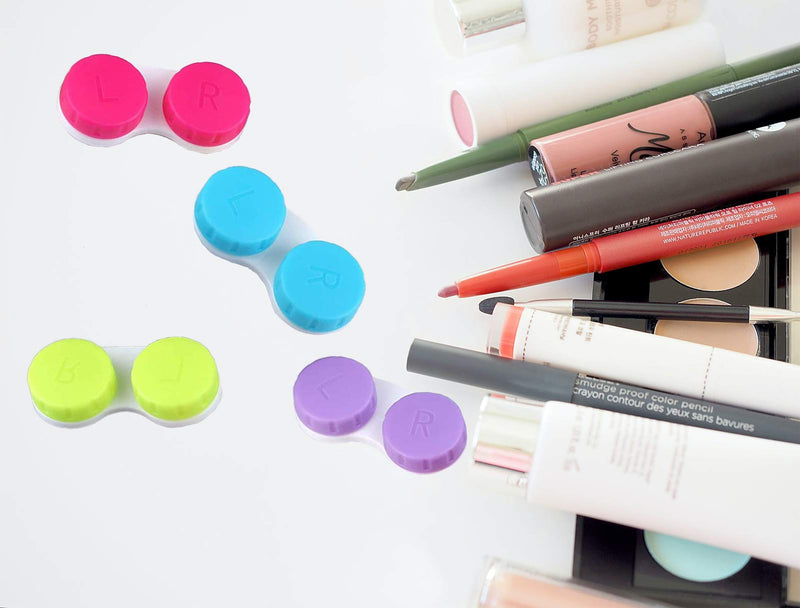 12 Pack Colorful Contact Lens Case Box Holder Container Soak Storage Kit 12 Count (Pack of 1)