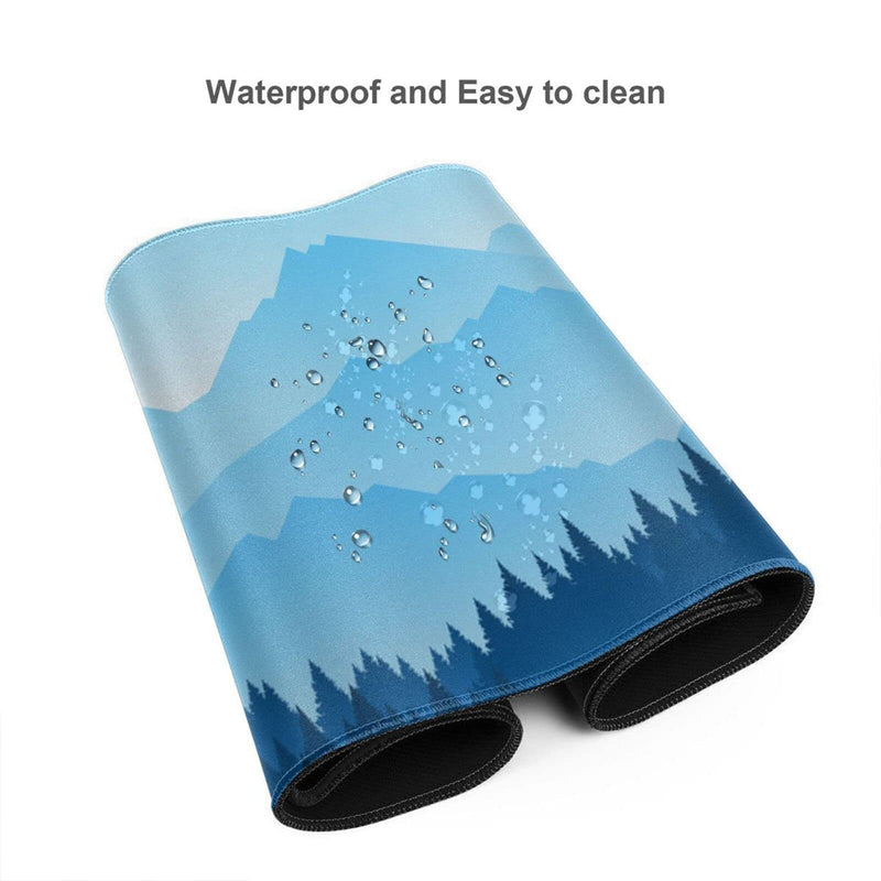 Blue Mountain Forest Landscape Mouse Pad Gaming XL Large Mousepad Desk Mat Long Extended Big Keyboard Pads Table Accessories for Gaming and Office Pc Laptop Computer 31.5 X 11.8 Inch Blue Mountain Forest Landscape One Size