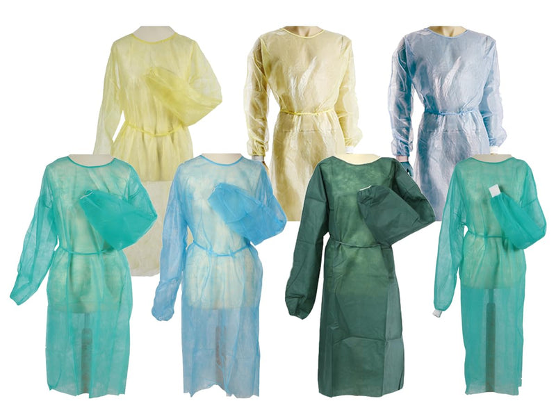 TIGA-MED MRSA Non-Woven Gown 10 Pieces Approx. 120 x 140 cm (One Size) Approx. 30 g/m² Green MRSA Disposable Gown Protective Gown Visitor Coat