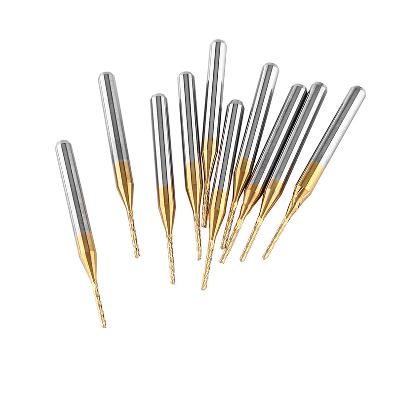 End Mill 1 mm, 10 Pieces Metal Cutter Engraving Bits Milling Tool Tungsten Carbide Cutter Drill Bit Set for Plastics Stainless Steel Copper