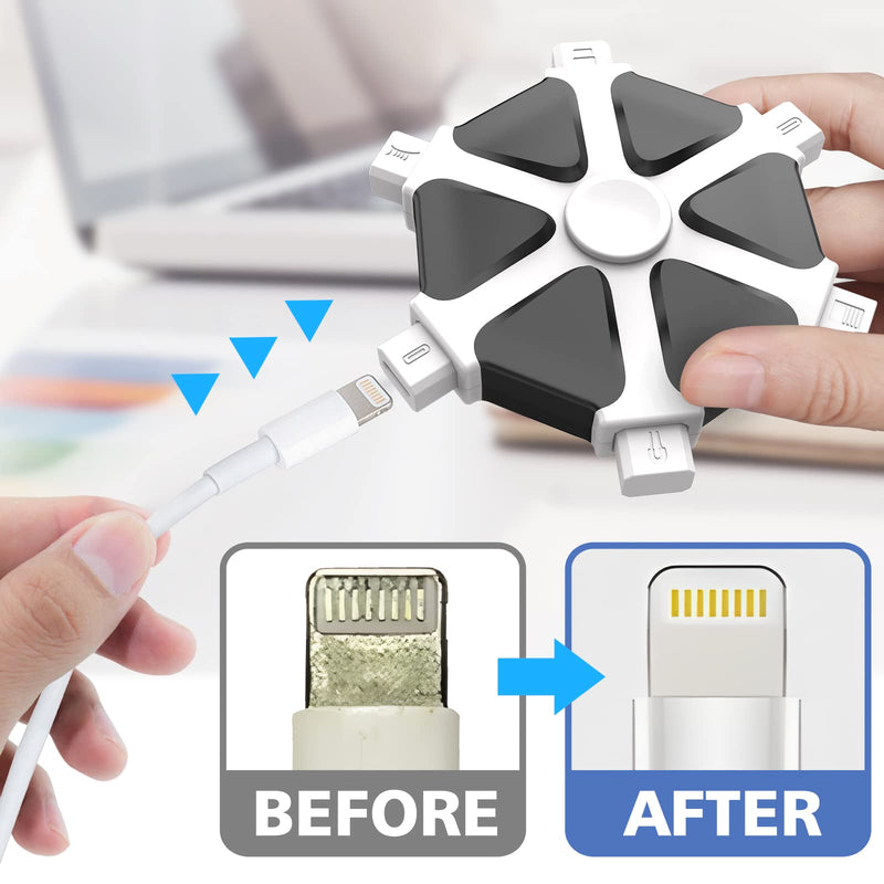 iPhone Cleaning Kit iPhone Cleaner, Charging Port Cleaning Multi-Tool Phone Repair & Restore Lightning Port Cell Phone Cleaner for iPhone iPad, Speakers,Earbuds, Cable, USB C Port AirPods White Silicone