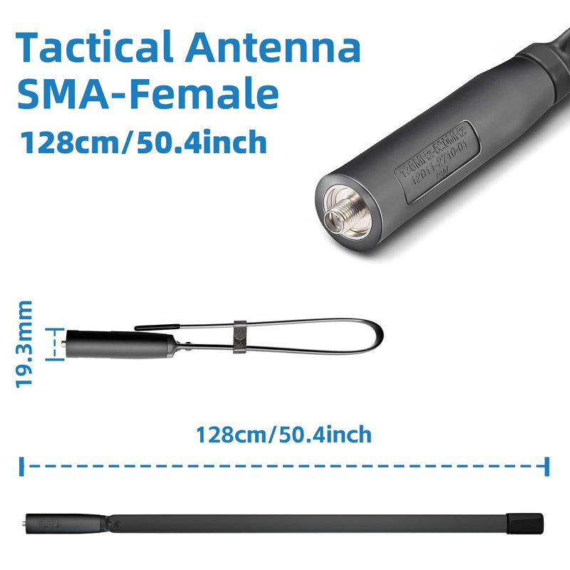 Baofeng Antenna | Ham Radio Antenna | 50.4-inch | Dual Band VHF UHF (144/430MHz) High Gain Antenna | Compatible with Baofeng UV-5R, BF-F8HP, BF-888S, UV-5R Plus, UV-5RX3 and More Ham Radios(2 pcs) 50.4 inch- 2 pcs