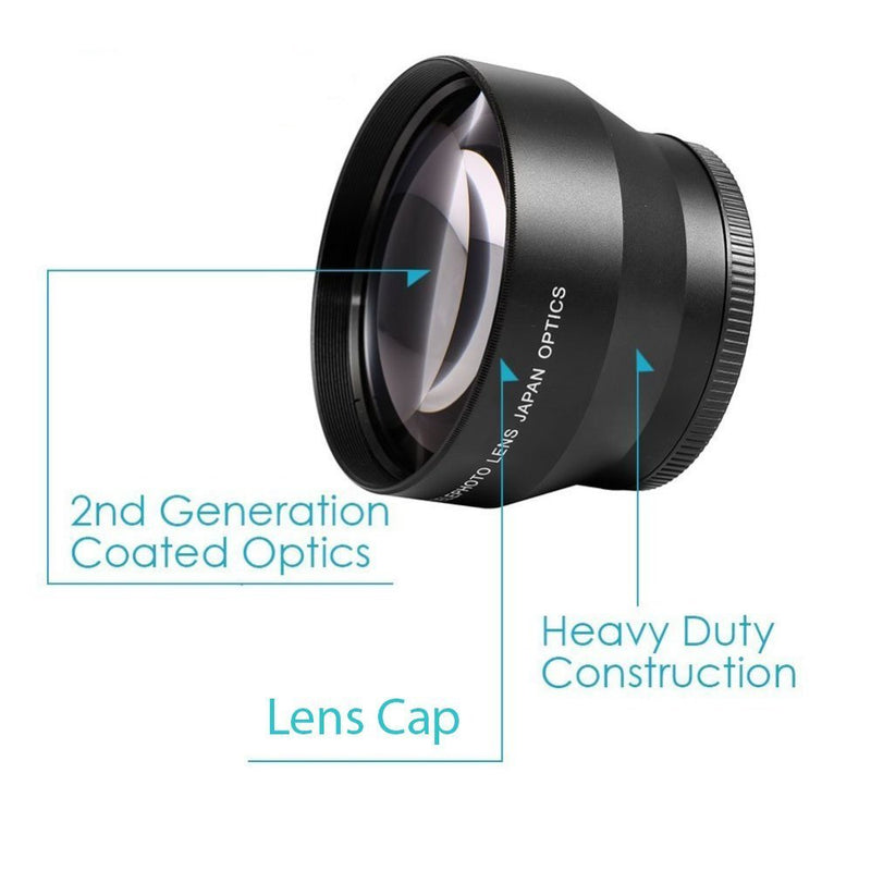 [AUSTRALIA] - 43mm 2.2X Telephoto Lens for Canon Vixia HF R80, HF R82, HF R800, HF R70, HF R72, HF R700, HF R30, HF R32, HFM40, HFM41, HFM50, HFM52, HFM400, HFM500 Camcorder 