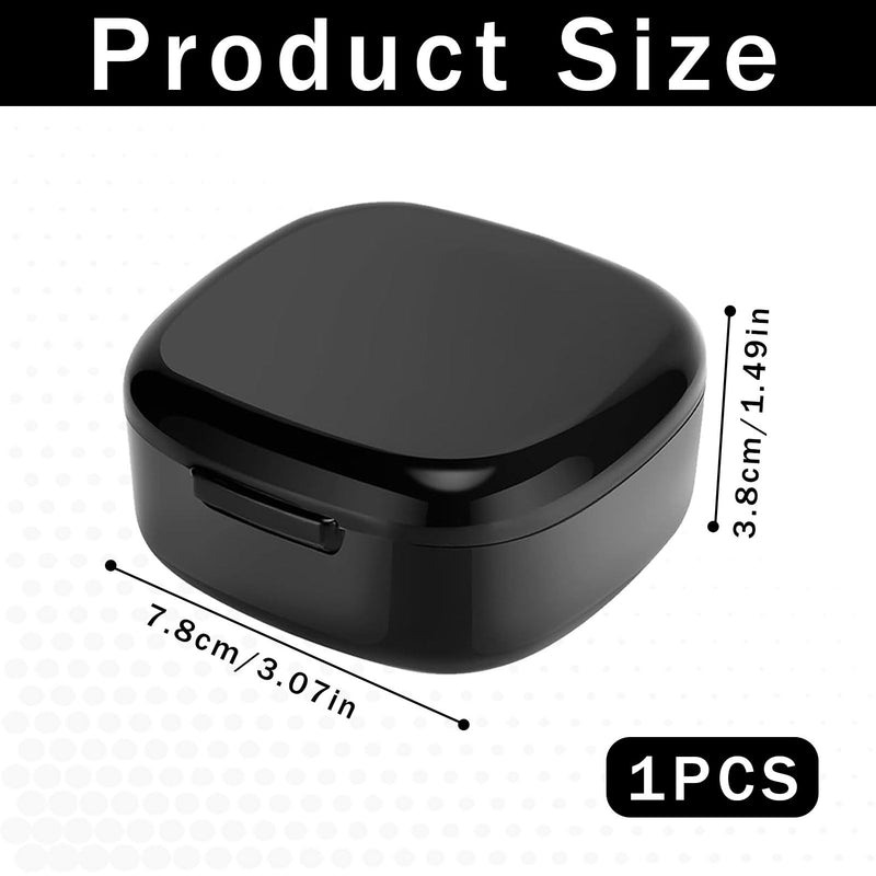 Denture Box, Denture Box Cover, Denture Box, Braces Box, Denture Box with Strainer, Portable Denture Box Cover, for Storing Dentures (Black)