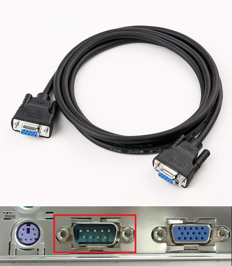[AUSTRALIA] - DTech DB9 RS232 Serial Cable Female to Female Null Modem Cord Full Handshaking 7 Wire Crossover for Data Communication (1.5 Feet, Black) 1.5ft 