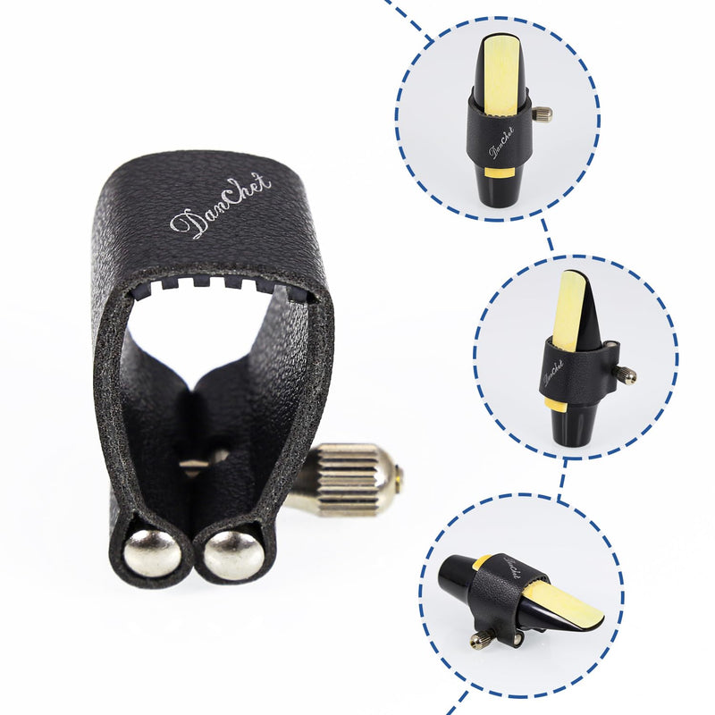 Soprano Saxophone Ligature Fastener, Leather Ligature and Plastic Cap for Soprano Saxophone Sax… Leathers
