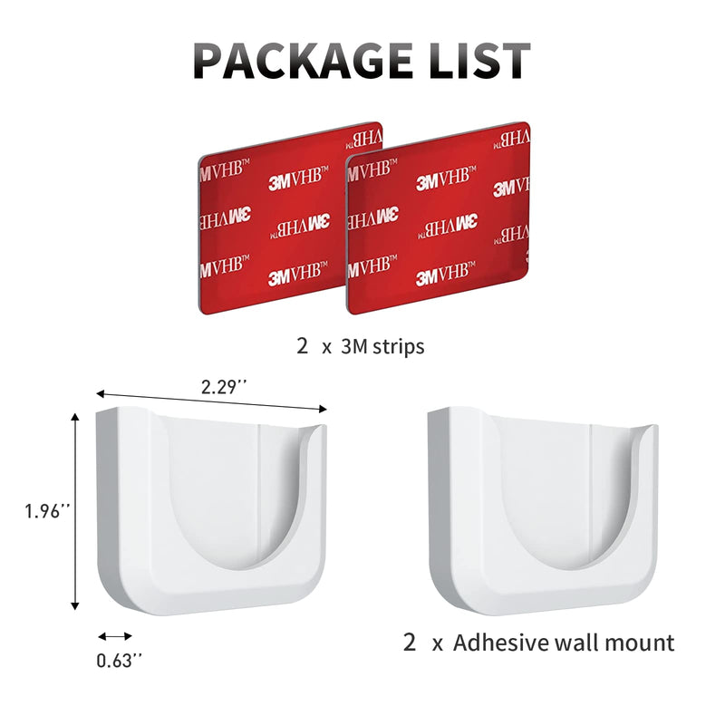 [AUSTRALIA] - Blink Mini Mount, Strong Adhesive Durable Wall Mount Bracket Stand for Blink Mini Indoor Camera, No Drill, No Screws, Decorate Damage-Free, Easy to Install (2 Pack) White 