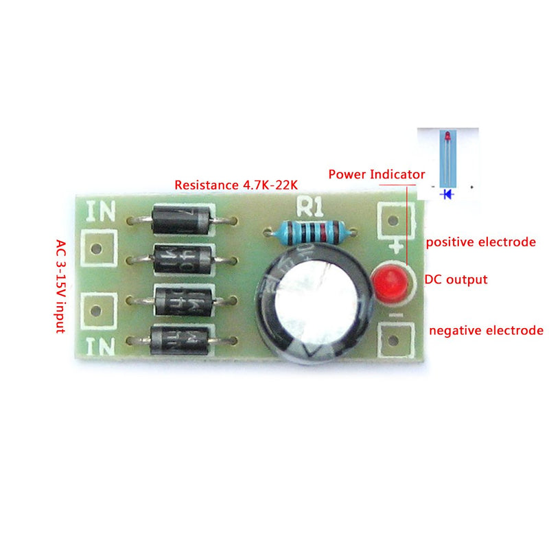 Rtengtunn AC-DC Converter 6/12/24V to 12V Full Bridge Rectifier Filter Power Supply Module