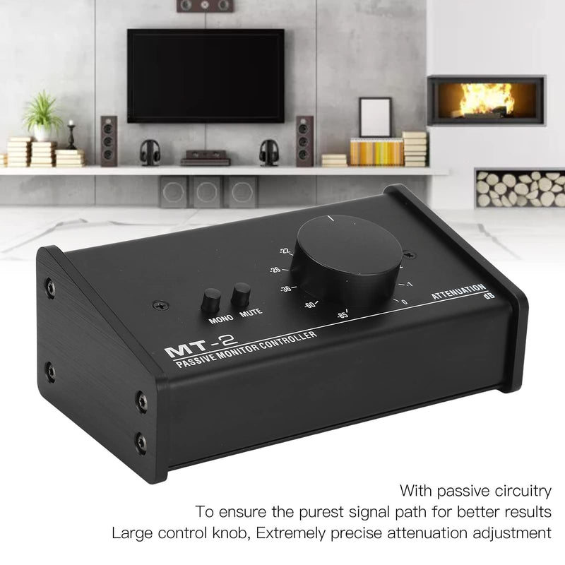 Passive Stereo Volume Controller , Mute Control Large Volume Knob Passive Monitor Controller XLR and 3 for . 5mm Interface Plug and Play for Laptop