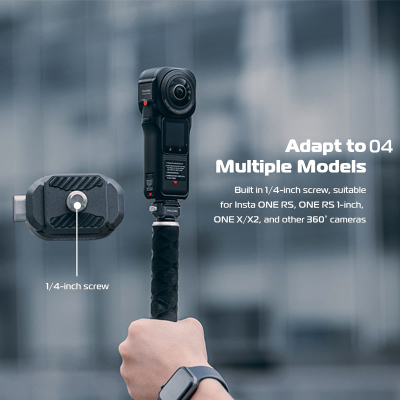 FALCAM F22 Quick Release Kit for Insta360, Panoramic Camera Mounting Adapter Convert 1/4" Thread to F22 QR System, Camera Accessory for Insta 360 ONE RS, ONE RS 1-inch, ONE X/X2/X3/Go 3/Ace Pro F22 QR System for insta360