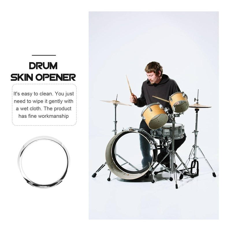 Mikinona Drum Skin Opener Bass Drum Head Hole Ring Replacement Tool Set Accessory Durable Cover Repair for Musical Instruments