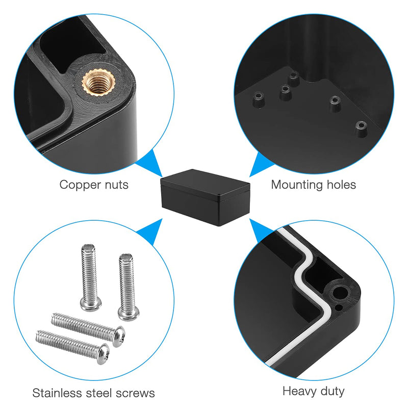 Therlan Junction Box Black Waterproof Electronic Housing Plastic, IP65 Junction Box ABS Housing Junction Box Surface-Mounted Distribution Box Outdoor Waterproof Distribution Box Black (158 x 90 x 60 158 x 90 x 60 mm