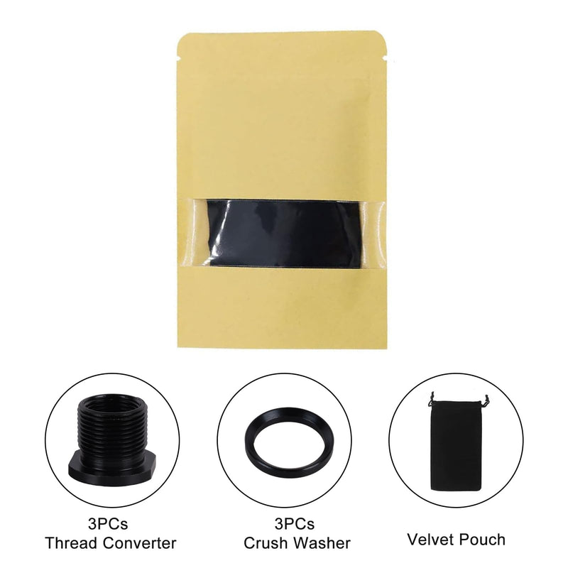 Thread Protector, 1/2 x 28 Convert to 5/8x24 with Crush Washer Steel (3pack) 3