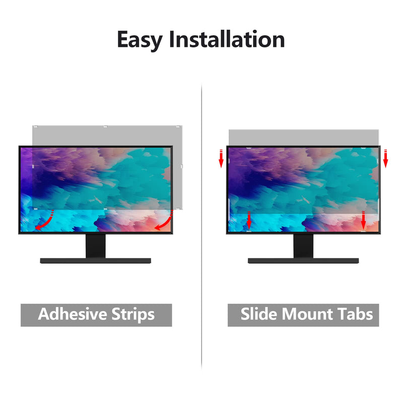 RedANGEL 【2-Pack】 27-Inch Computer Privacy Screen for 16:9 Monitor | Anti-Spy & Anti-Glare | Confidential Data Protection | Scratch Resistant | Easy Install | Clear Front View | Removable [2 Pack] 27''Computer Privacy Screen