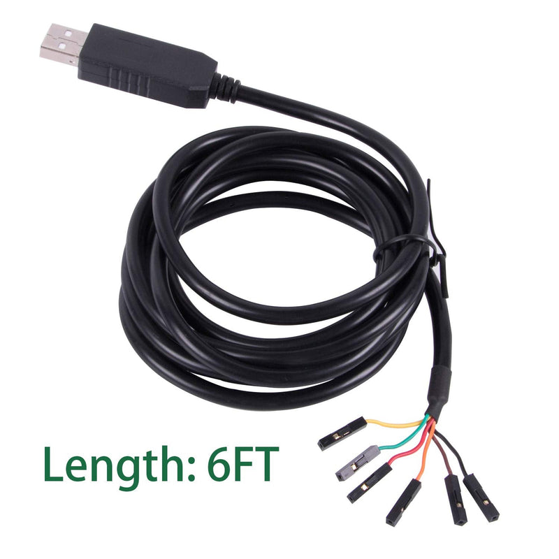 USB to TTL UART Serial 5V 3.3V Adapter Converter Cable 4 Pin 0.1 inch Pitch Female Socket TTL-232r-RPI Debug Cable with FTDI Chip for Windows 10 8 7 XP Vista Android Mac OS … (Logic 3.3v Level) Logic 3.3v Level