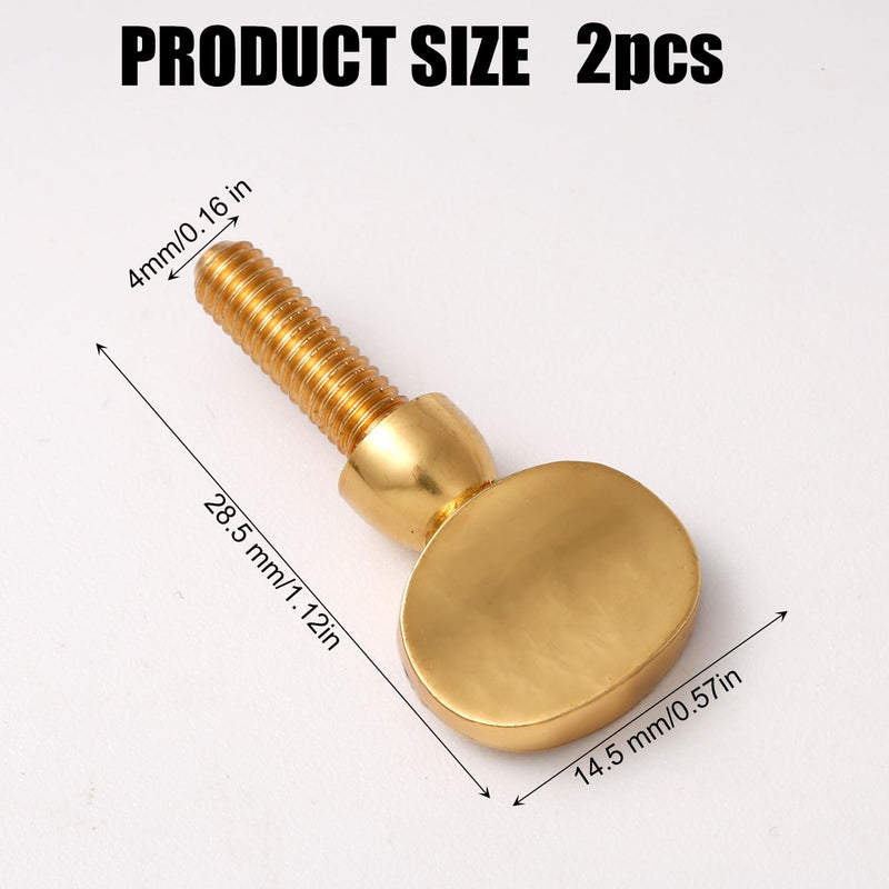 2pcs Saxophone Neck Screws, Heavy Golden Sax Neck Screw Brass Tightening Attach Sax Screw Tightener for Soprano Alto Tenor, Neck Parts Replacement Instrument Accessory