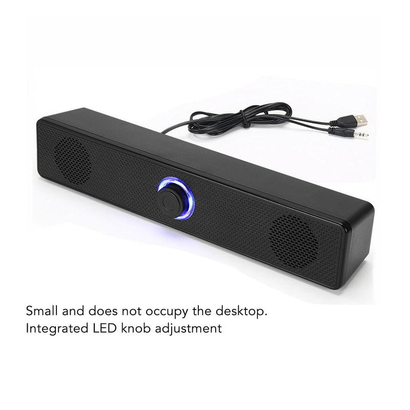 USB Computer Speakers PC Laptop Speaker with HiFi Clear Sound Digital Volume Knob 3.5mm AUX Input for Desktop Laptop Tablet Mobile Devices