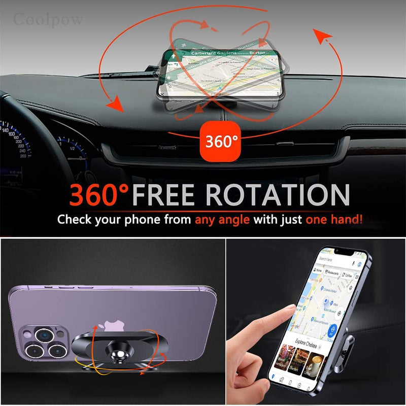 【2-Pack】 Magnetic Phone Holder for Car【Super Magnets】Carmount 2.0 Magnetic phone Mount【360°Rotation】Universal Dashboard Cell Phone Holders for Your Car Phone Mount for Car Mount for iPhone & All Car