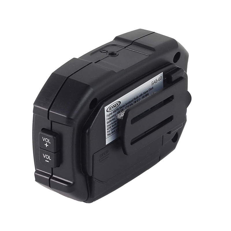 [AUSTRALIA] - Jensen SAB-60 Armband Digital AM/FM Stereo Radio with Clock and Earbuds, Black, SAB-60 