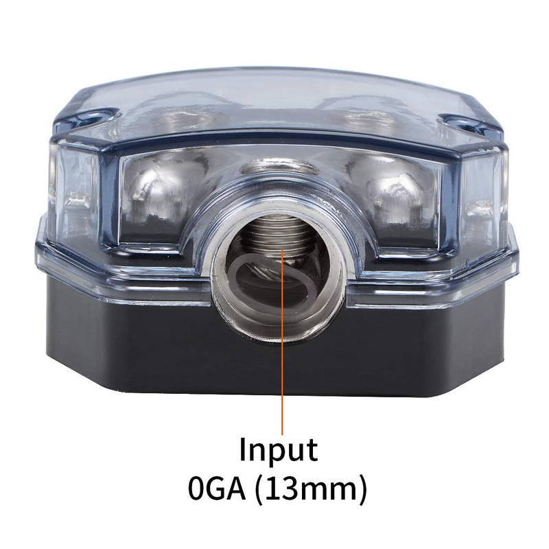 uxcell 2 Way Power Distribution Block 0 Gauge in 0 Gauge Out Power Ground Distributor for Splitter (Pack of 2)