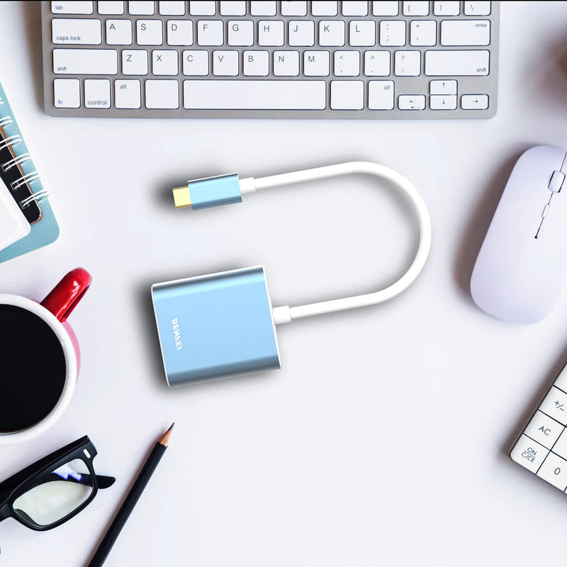 USB Type C(Thunderbolt 3) to DVI Adapter, Benfei USB 3.1 (USB-C) to DVI-D Adapter Male to Female Converter Compatible for Apple New MacBook [2015 ,2016,2017]