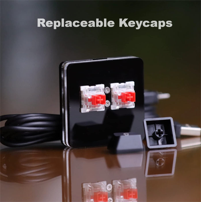 BTXETUEL Copy and Paste 2-Key Keyboard SAYO OSU Keypad Hotswap One Handed Mechanical Gaming Keyboard Cherry Switch RGB Backlit Mini USB Keypad for macros or Rhythm Games