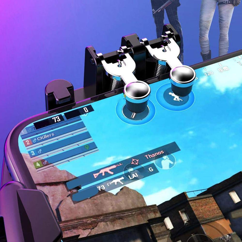 PUBG Mobile Controller Joystick Turnover Button Gamepad for PUBG iOS Android Six Finger Operating Gamepad With Cooling Fan
