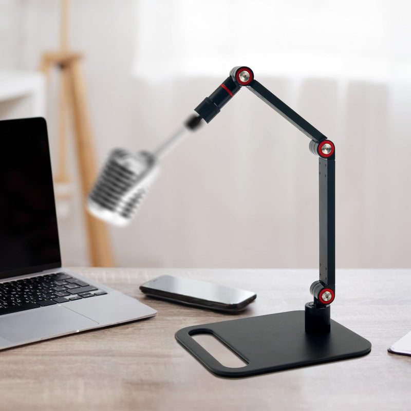 [AUSTRALIA] - Microphone Stand Desk, Max Load 3.3lb Adjustable Desktop Mic Arm Stand with Thread Adapters for Podcast Streaming Gaming Studio Table Mount Accessories 