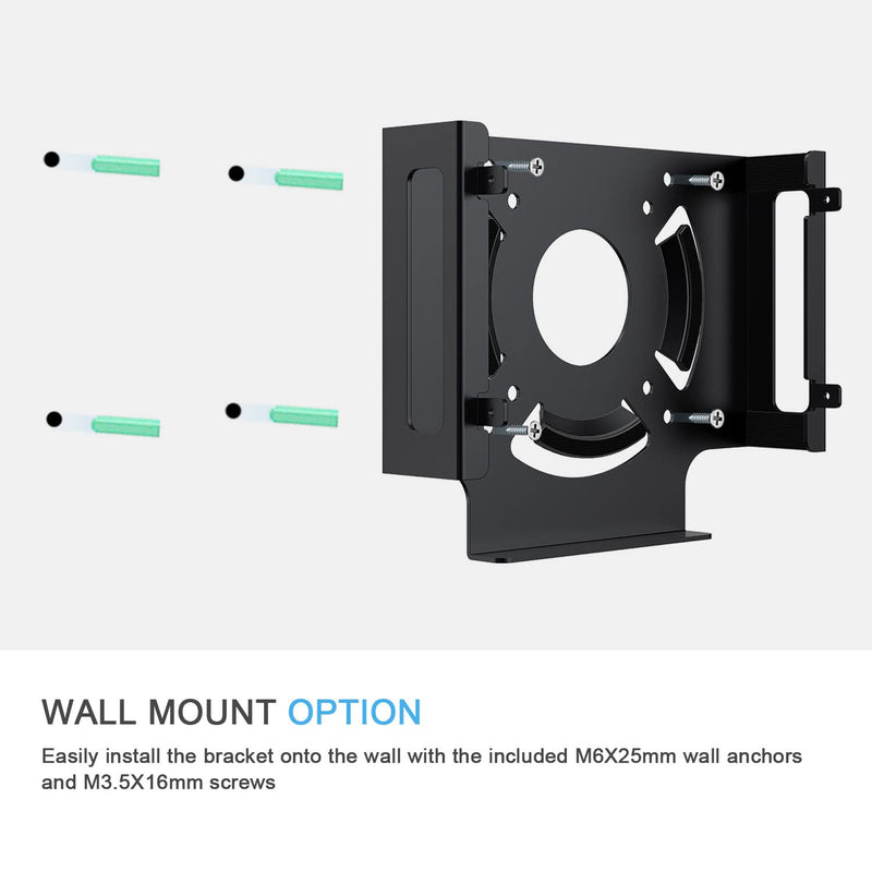 IFCASE Cooling Fan Mount for Mac mini 2010 to 2023 M2 (Black) | Behind Monitor, Under Desk, Wall Mount, VESA Holder, Anti-Scratch Pad Black