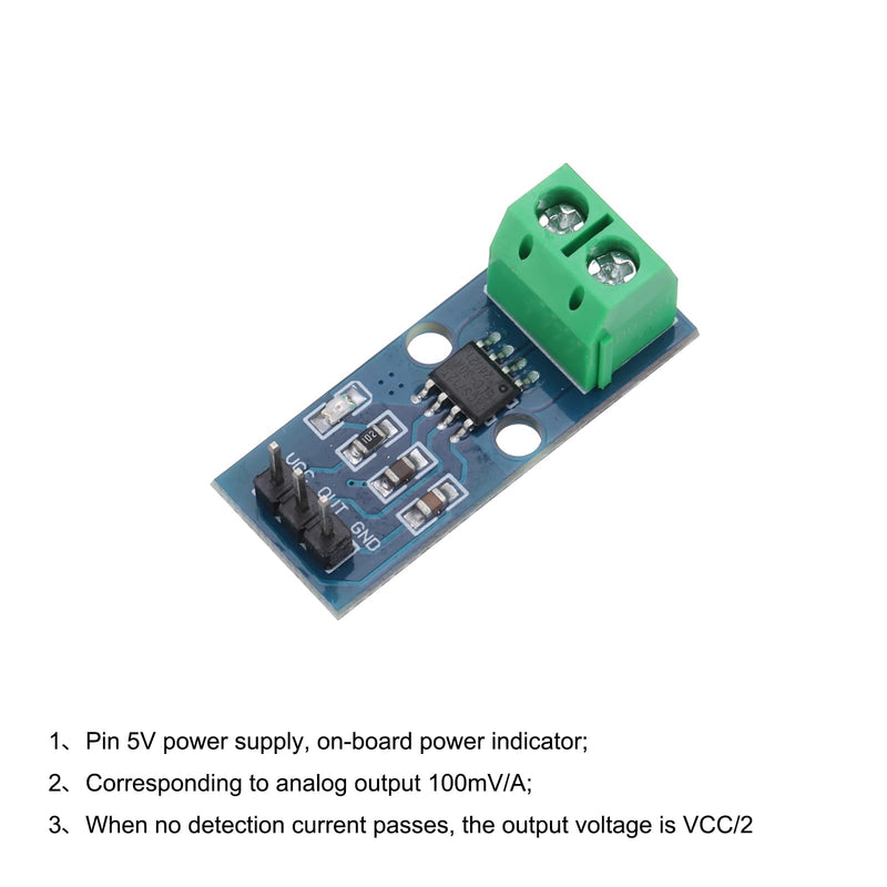 QUARKZMAN ACS712 Current Sensor Module 30A Range Hall Effect Current Sensor Current Measurement AC/DC for Current Detection Pack of 5