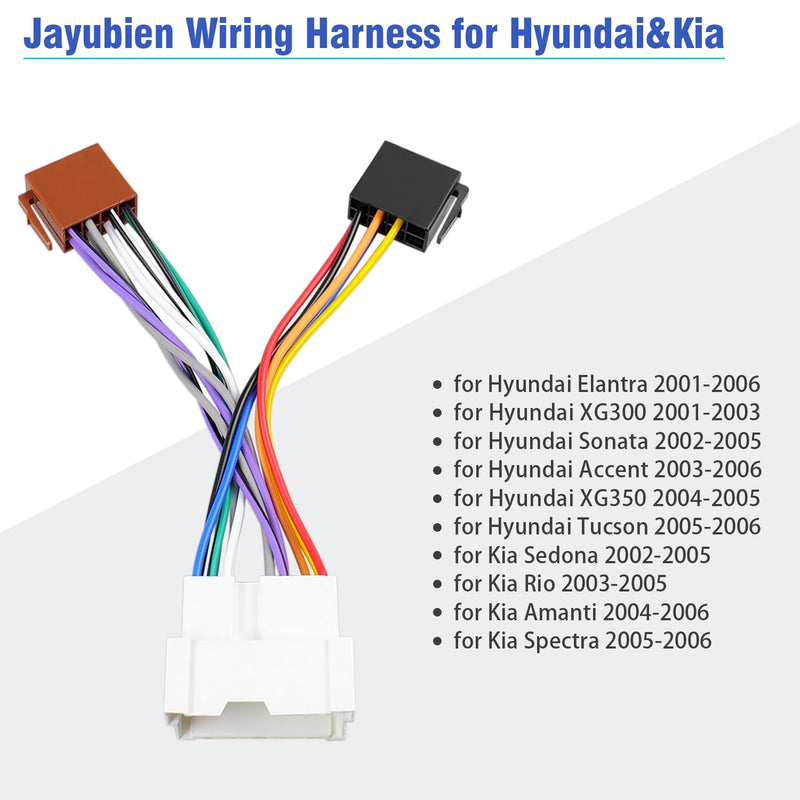 [AUSTRALIA] - Radio Wiring Harness for Hyundai Stereo Connector, 16Pin Car Radio Wire Harness Adapter Compatible with Elantra Sonata Accent Tucson Kia Rio Sedona Spectra 