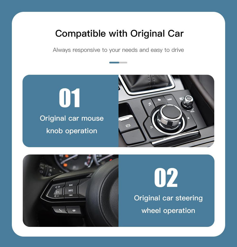 Carplay Adapter Compatible with Mazda 2/3/6/CX3/CX5/CX9/MX5 2014-2021 Year | OEM Hub Retrofit Kit for Mazda Connect System, Fit for Carplay & Android Auto, TK78-66-9U0C LEXXSON