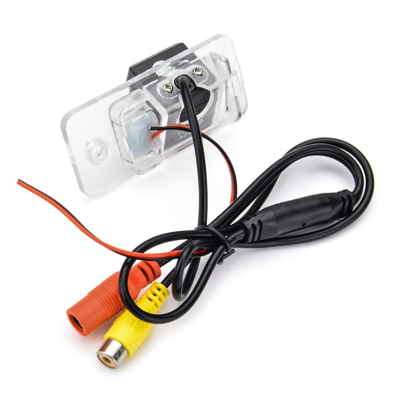AHD 720P/CVBS Car Rear/Front View Camera's Fisheye Lens License Plate Camera with RCA Cable & Vehicle Camera for Audi A3 A4 S4 RS4 A6 C6 S6 RS6 A8 S8 Q7/Q7 DTI & Backup Golden Camera