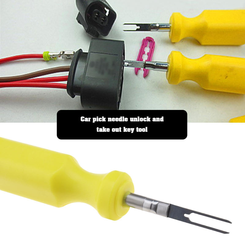 OTOTEC 2 Stück Auto Terminals Entfernen Werkzeug 2mm & 3mm Draht Stecker Pin Release Puller Edelstahl Pin Extractor Demontage Werkzeug für Mechanische Reparatur Werkzeug