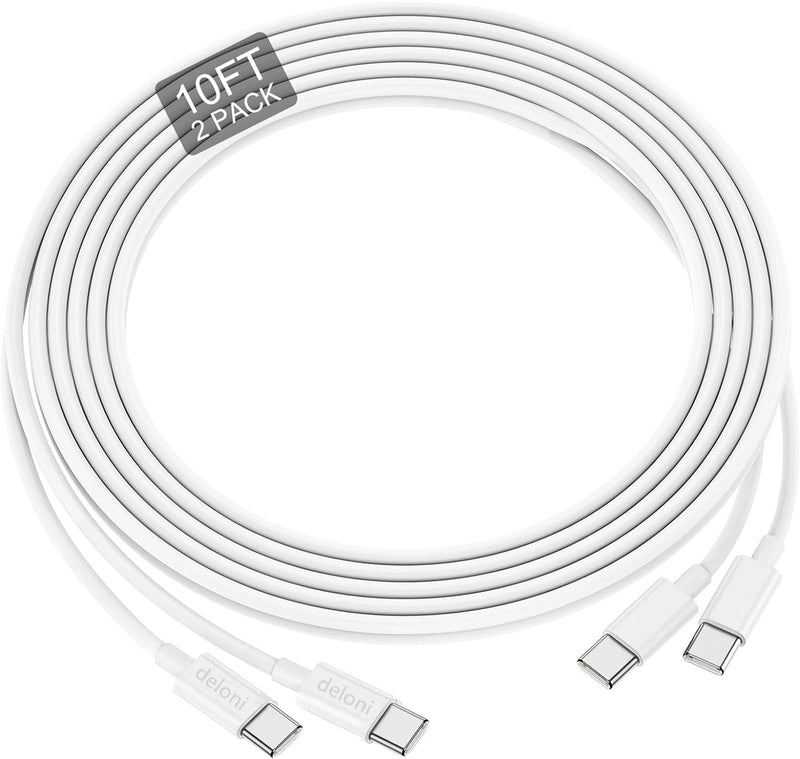 Phone Charger Fast Charging 10 FT, Long USB C to Lighting Cable 10 Foot with 20W USB C Rapid Phone Charger Block, Compatible with iPhone 14 Pro/13Pro Max/12/11Pro/Mini, 2 Pack White 2Pack 10FT