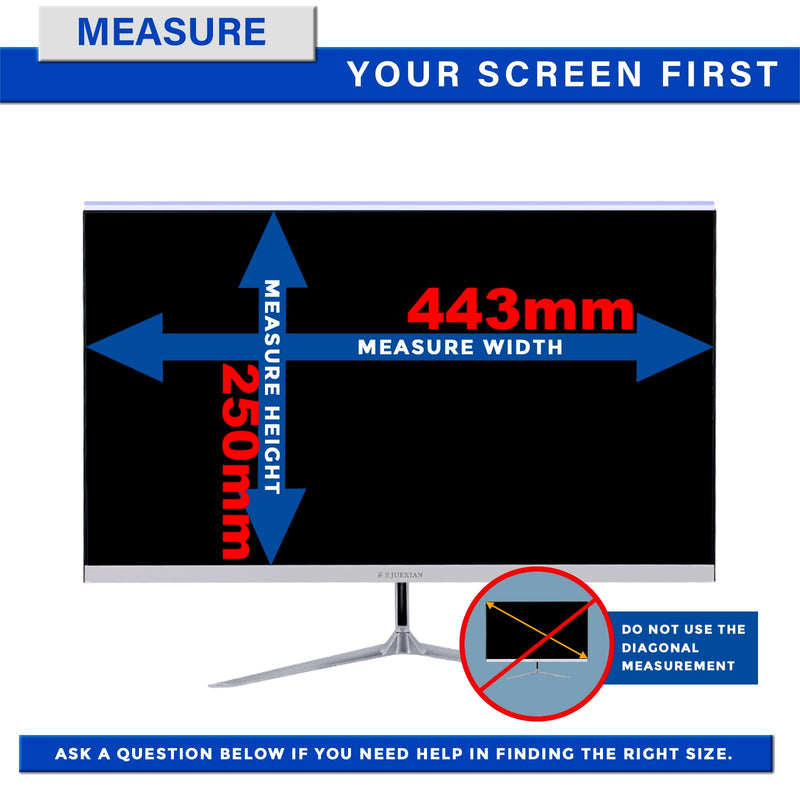 JiSiTeCai - 20 Inch Computer Privacy Screen Filter (16:09) - Premium Anti-Glare Computer Screen Cover - Anti Scratch - UV & Blue Light Screen Protector