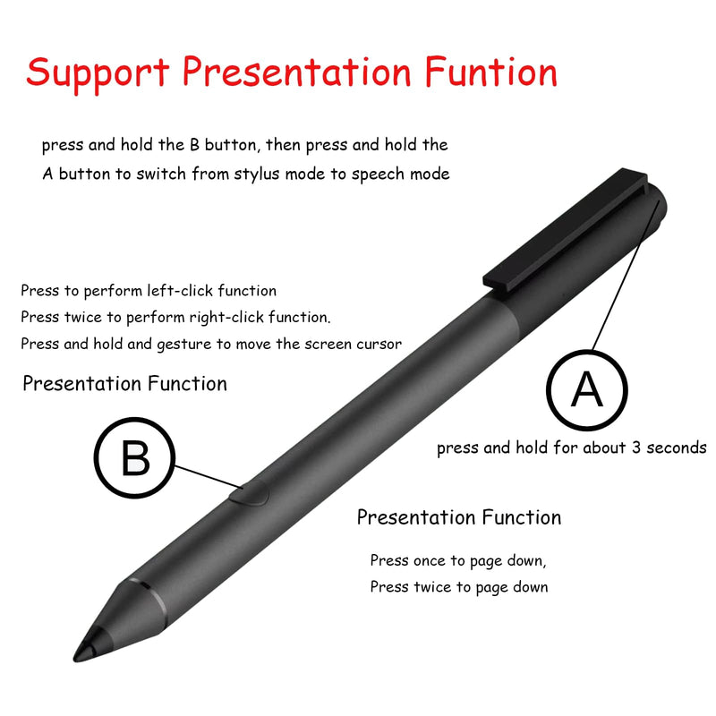 Tilt Pen for HP Tilt Pen SPEN-HP-03(2MY21AA) Compatible with HP Spectre X360/Envy X360/Pavilion X360 Laptop for Window 10