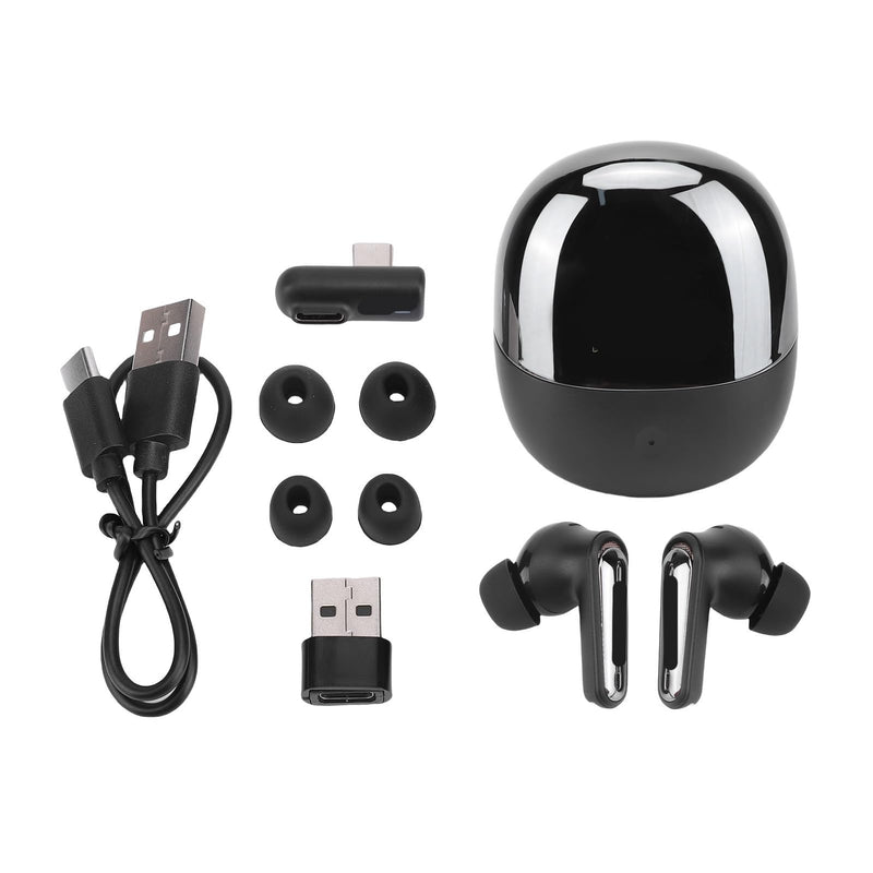 Wireless Gaming Earbuds with ENC Mic, 2.4G Wireless/Bluetooth 5.4 Dual Mode Headphone, Low Latency, 3D Sound, for Phone, Laptop, Steam Deck, VR, PC (Black) Black