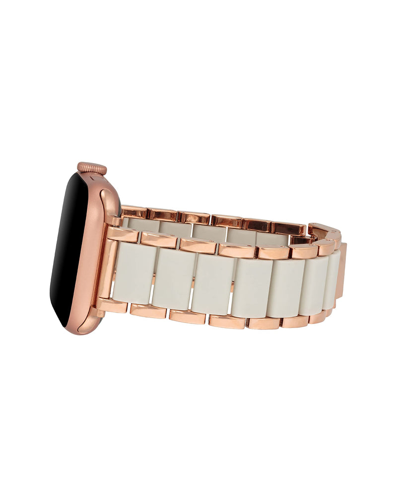 Anne Klein Silicone Adjustable Bracelet for Apple Watch Cream/Rose Gold 42mm (Series 10) & 38/40/41mm