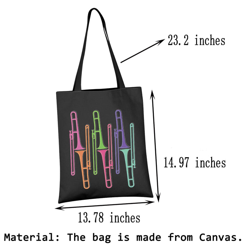 HOLLP Trombone Player Gift Trombone Musician Tote Bag Music Instrument Gift Music Lover Trombonist B
