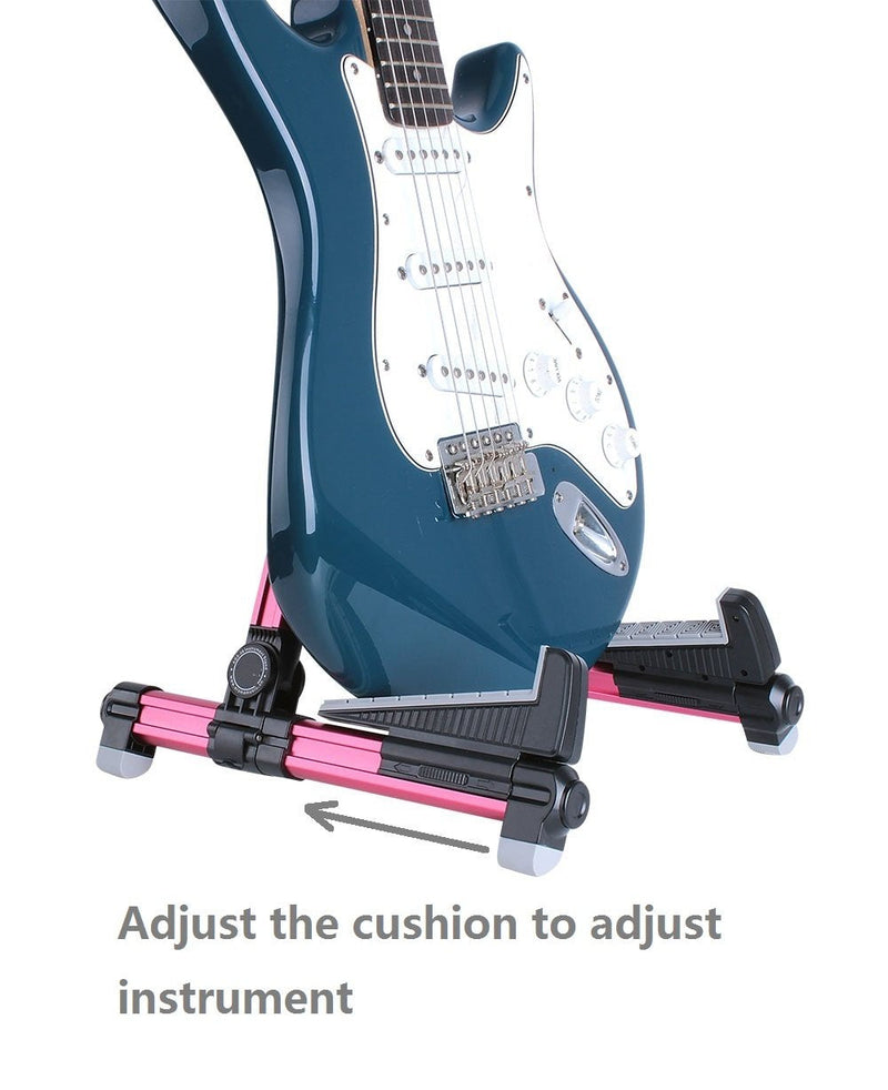 ENO Music Folding Acoustic Guitar Stand, Suitable for Electric Guitars, Bass Guitars Alumium red