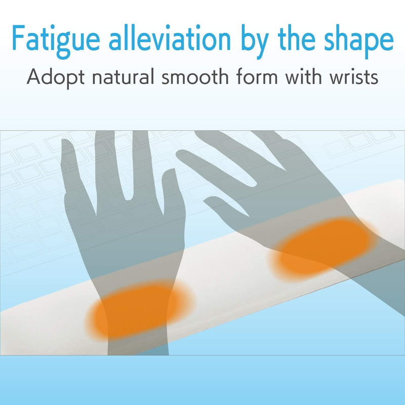 ELECOM Wrist Rest FITTIO Long Type/Fatigue Reduction/Ergonomic Design/Comfortable/Memory Foam/Anti Skid White MOH-FTPWH