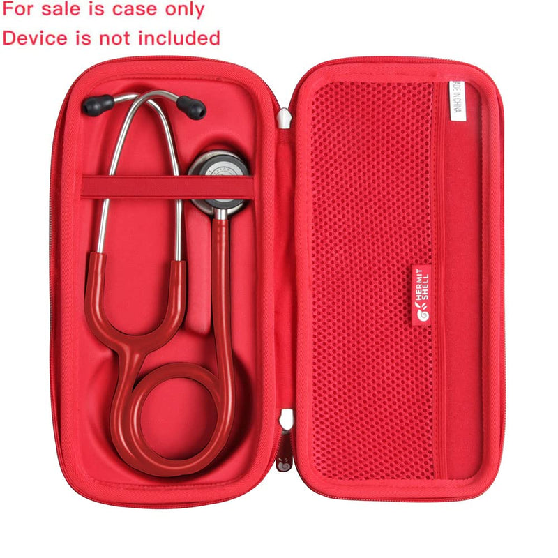 Hermitshell Travel Case for 3M Littmann Classic III Monitoring Stethoscope (Red) Red